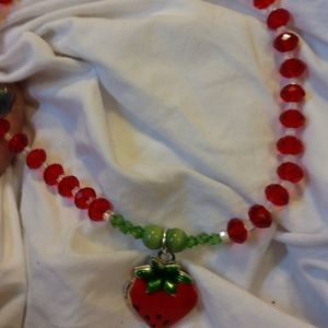 Strawberry crystal necklace